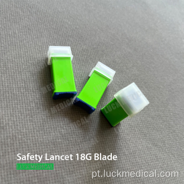 Segurança do hospital Sangue de aço inoxidável Lancet 18g Blade